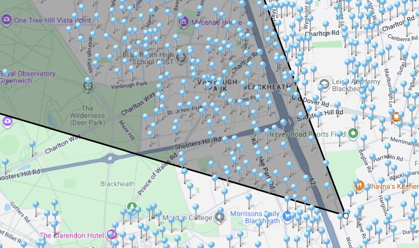 Screenshot showing instant property counts in Geolist Wholesale